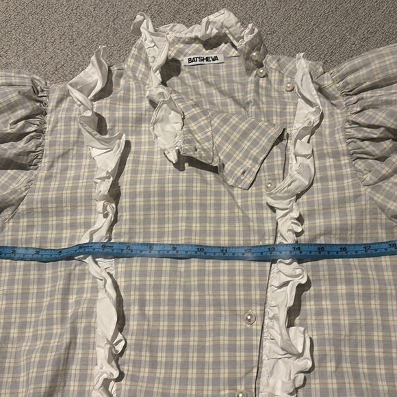 Batsheva gingham ruffle trim top - Picture 2 of 6